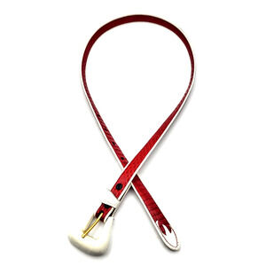 Vintage Snakeskin Leather Belt Red White Size M 32" Long Made in Taiwan YK